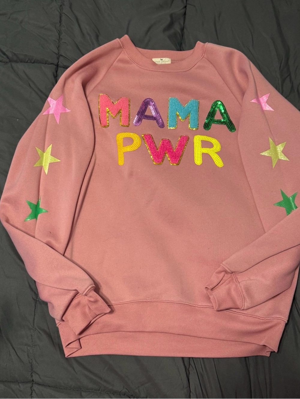 Simply Southern Mama PWR Pink Crewneck Sweatshirt